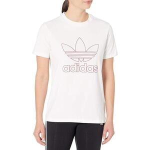 Adidas Women's Outline Trefoil T-Shirt (White, XX-Small)